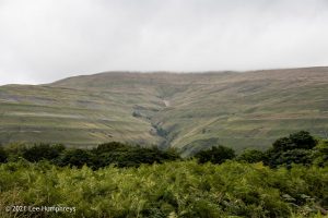 Buckden Pike shrouded in low cloud. Birks Tarn – Wild Camp #015