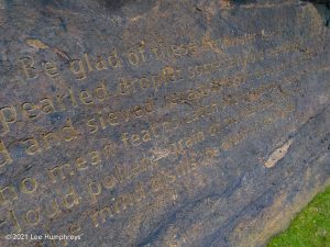 The Rain stone - a Stanza Stone poem by Simon Armitage. | The Holder Stones